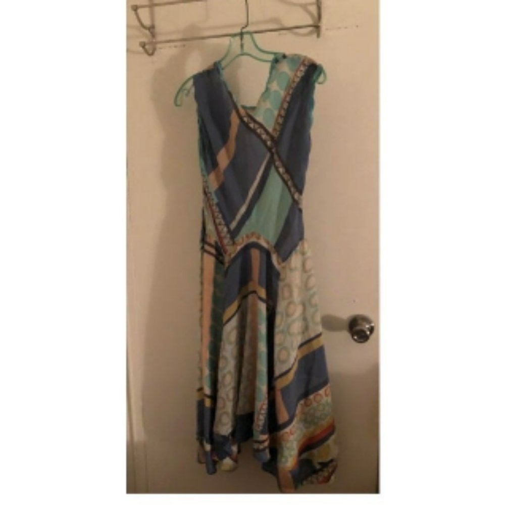 Johnny Was Mixed Print Silk Dress